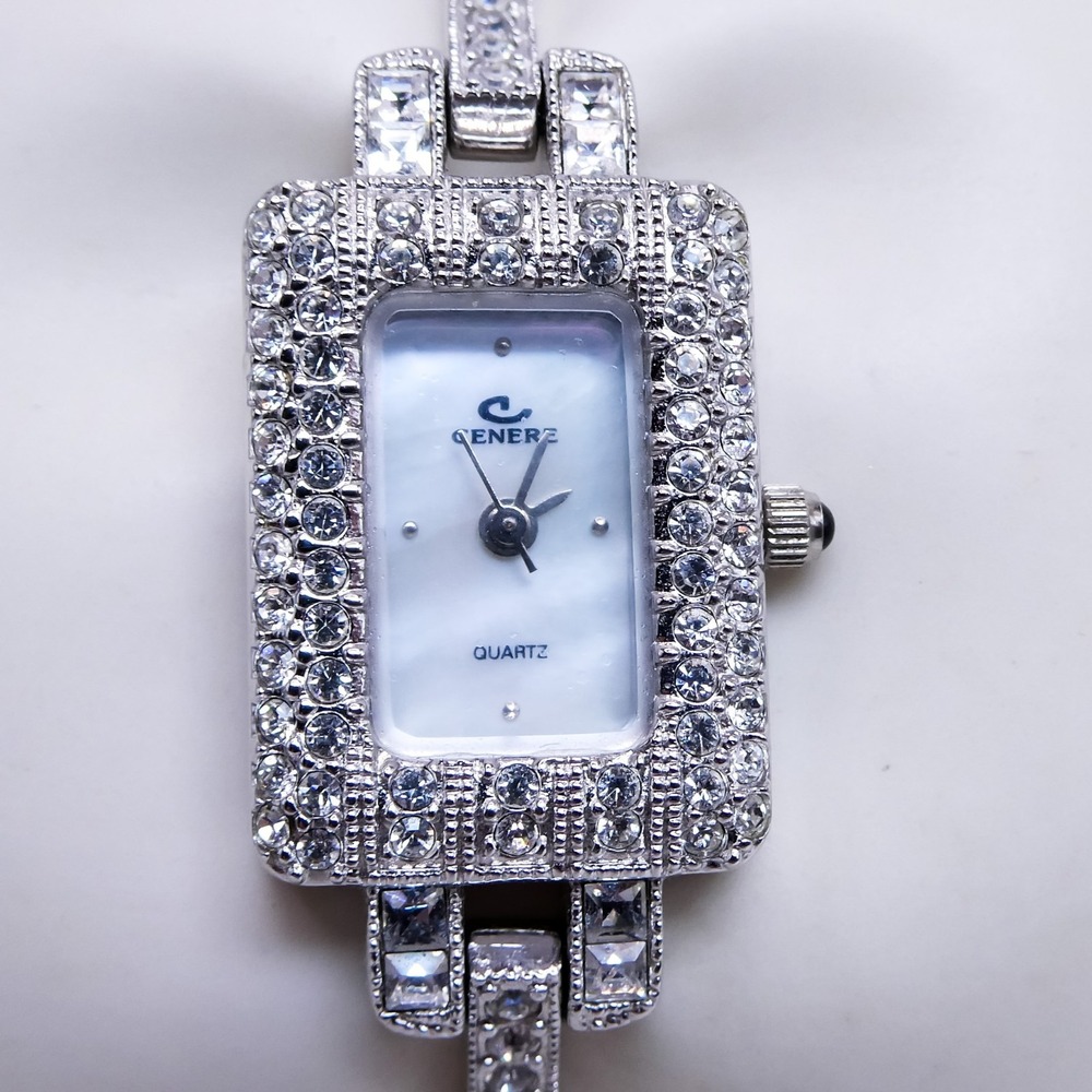 Cenere Ladies Swarovski Crystal Rhinestone 5.5" Bracelet Band Watch New Battery